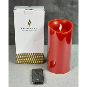 Luminara Burgundy Flameless 7" Candle w/ Remote ~ NEW ~